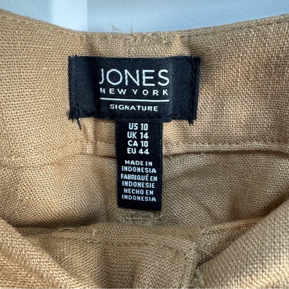 Jones New York Signature Brown High Rise Crop Linen Blend Pants Size 10 NWT - Picture 6 of 14